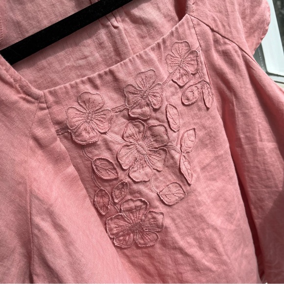 Juicy Couture Linen Rose Pink Short-Sleeve Blouse Size M - L - Picture 11 of 12